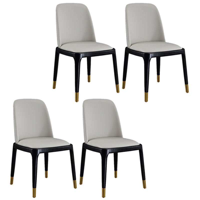 Leather Industrial Restaurant Side Chair Parsons Gray Dining Chair with Black Legs Cream Gray 4 Piece Set Clearhalo ' kitchen&dining_furn' 'Dining Chairs' 'Dining Tables & Seating' 'dining_chair' 'furn' 'furn_dining_chair' 'Furniture' 'furniture_dining_chair' 'Kitchen & Dining Furniture' 'kitchen' 3741687