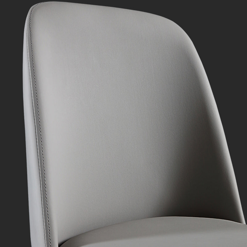 Leather Industrial Restaurant Side Chair Parsons Gray Dining Chair with Black Legs Clearhalo ' kitchen&dining_furn' 'Dining Chairs' 'Dining Tables & Seating' 'dining_chair' 'furn' 'furn_dining_chair' 'Furniture' 'furniture_dining_chair' 'Kitchen & Dining Furniture' 'kitchen' 3741689