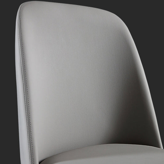 Leather Industrial Restaurant Side Chair Parsons Gray Dining Chair with Black Legs Clearhalo ' kitchen&dining_furn' 'Dining Chairs' 'Dining Tables & Seating' 'dining_chair' 'furn' 'furn_dining_chair' 'Furniture' 'furniture_dining_chair' 'Kitchen & Dining Furniture' 'kitchen' 3741689