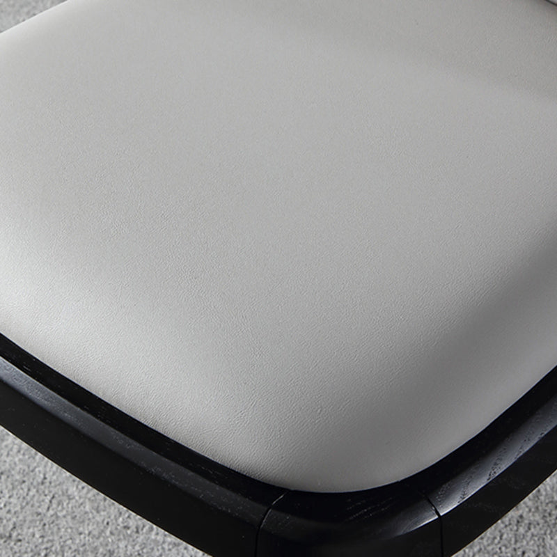 Leather Industrial Restaurant Side Chair Parsons Gray Dining Chair with Black Legs Clearhalo ' kitchen&dining_furn' 'Dining Chairs' 'Dining Tables & Seating' 'dining_chair' 'furn' 'furn_dining_chair' 'Furniture' 'furniture_dining_chair' 'Kitchen & Dining Furniture' 'kitchen' 3741691