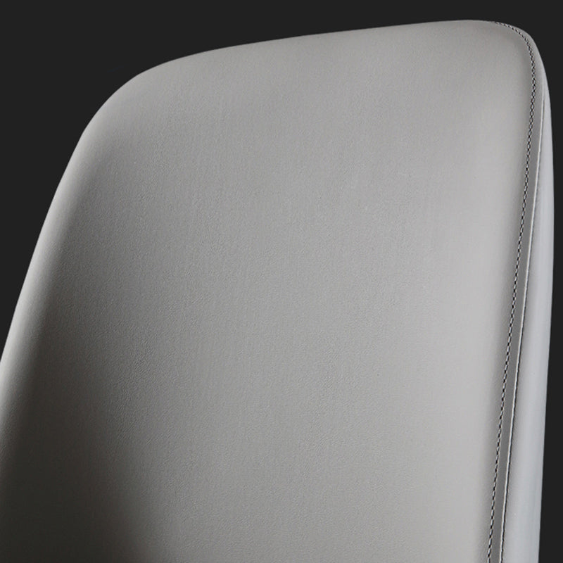 Leather Industrial Restaurant Side Chair Parsons Gray Dining Chair with Black Legs Clearhalo ' kitchen&dining_furn' 'Dining Chairs' 'Dining Tables & Seating' 'dining_chair' 'furn' 'furn_dining_chair' 'Furniture' 'furniture_dining_chair' 'Kitchen & Dining Furniture' 'kitchen' 3741693