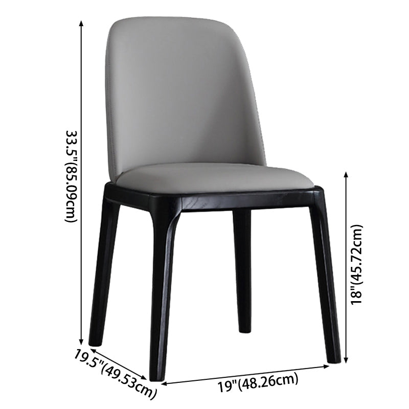 Leather Industrial Restaurant Side Chair Parsons Gray Dining Chair with Black Legs Clearhalo ' kitchen&dining_furn' 'Dining Chairs' 'Dining Tables & Seating' 'dining_chair' 'furn' 'furn_dining_chair' 'Furniture' 'furniture_dining_chair' 'Kitchen & Dining Furniture' 'kitchen' 3741695