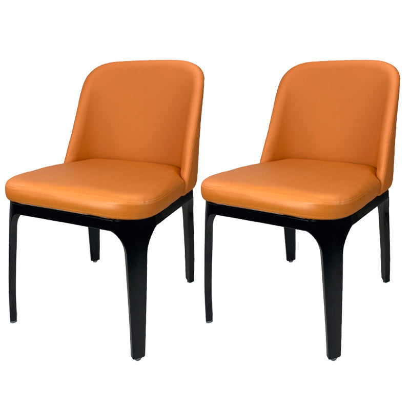 Industrial Restaurant Upholstered Side Chair Matte Finish Parsons Dining Chair Orange 2 Piece Set Clearhalo ' kitchen&dining_furn' 'Dining Chairs' 'Dining Tables & Seating' 'dining_chair' 'furn' 'furn_dining_chair' 'Furniture' 'furniture_dining_chair' 'Kitchen & Dining Furniture' 'kitchen' 3741713