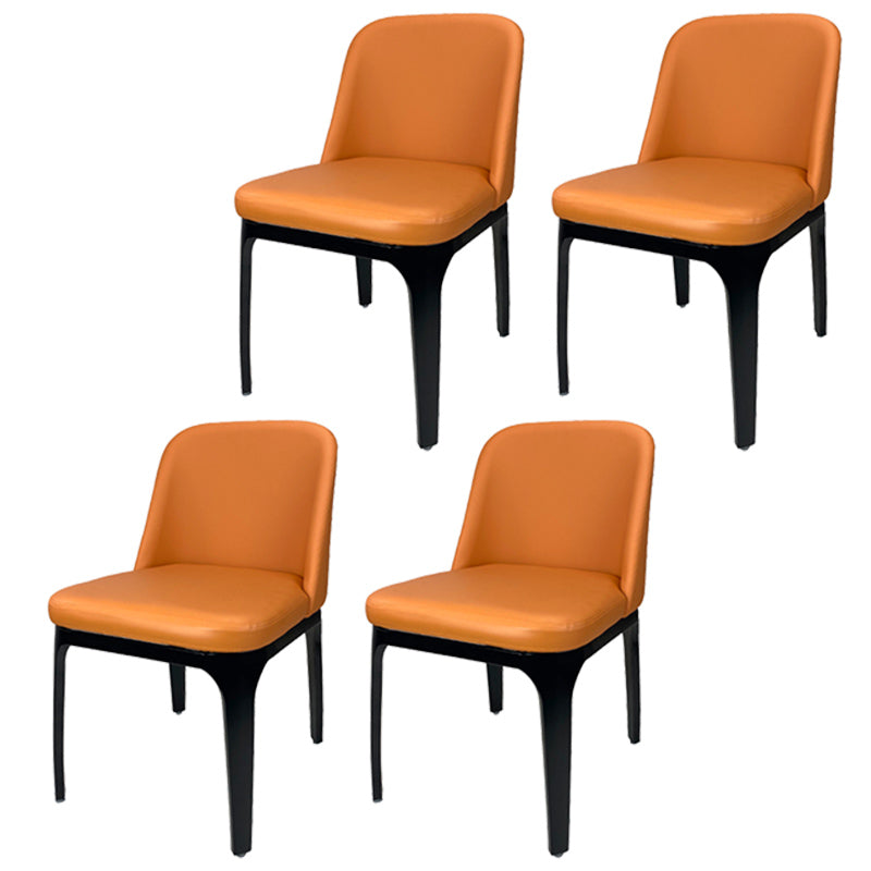 Industrial Restaurant Upholstered Side Chair Matte Finish Parsons Dining Chair Orange 4 Piece Set Clearhalo ' kitchen&dining_furn' 'Dining Chairs' 'Dining Tables & Seating' 'dining_chair' 'furn' 'furn_dining_chair' 'Furniture' 'furniture_dining_chair' 'Kitchen & Dining Furniture' 'kitchen' 3741715