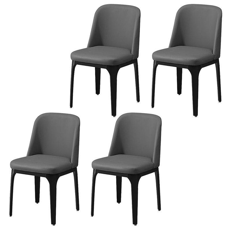 Industrial Restaurant Upholstered Side Chair Matte Finish Parsons Dining Chair Dark Gray 4 Piece Set Clearhalo ' kitchen&dining_furn' 'Dining Chairs' 'Dining Tables & Seating' 'dining_chair' 'furn' 'furn_dining_chair' 'Furniture' 'furniture_dining_chair' 'Kitchen & Dining Furniture' 'kitchen' 3741734