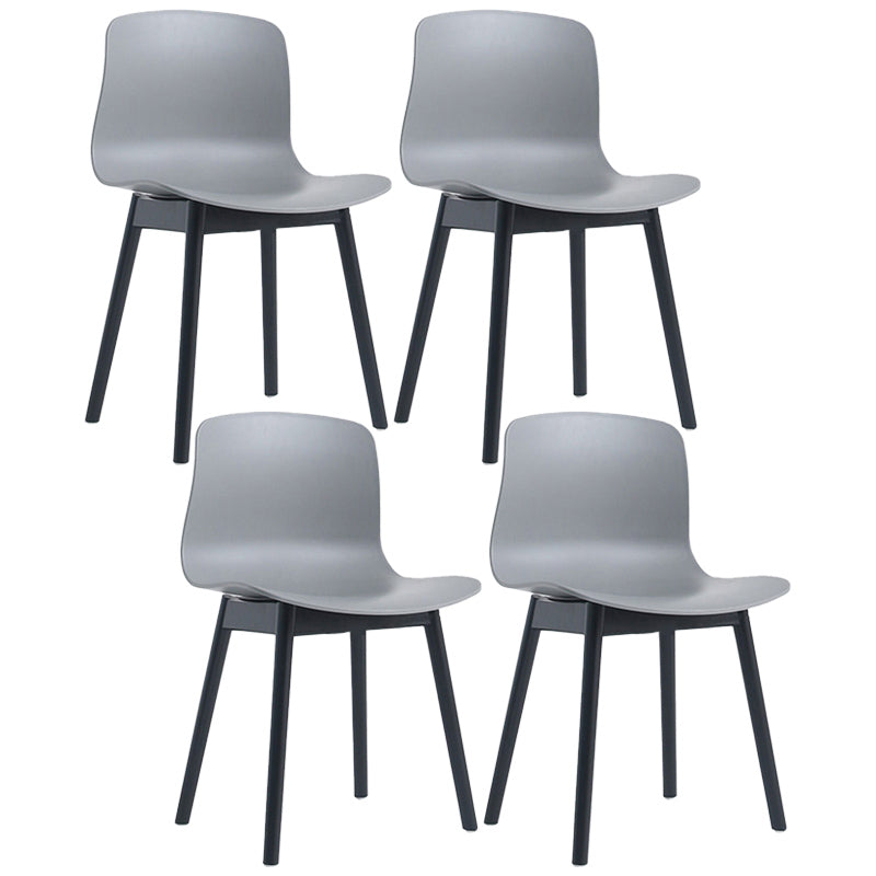 Contemporary Style Dining Armless Chair Wooden Dining Side Chair for Kitchen Grey 4 Piece Set Black Clearhalo ' kitchen&dining_furn' 'Dining Chairs' 'Dining Tables & Seating' 'dining_chair' 'furn' 'furn_dining_chair' 'Furniture' 'furniture_dining_chair' 'Kitchen & Dining Furniture' 'kitchen' 3741742