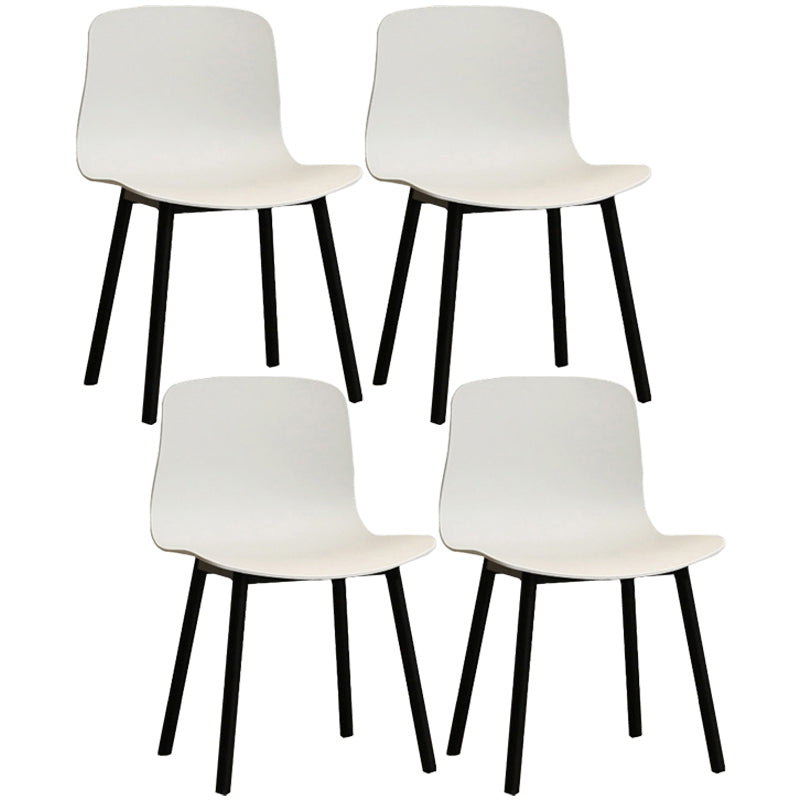 Contemporary Style Dining Armless Chair Wooden Dining Side Chair for Kitchen White 4 Piece Set Black Clearhalo ' kitchen&dining_furn' 'Dining Chairs' 'Dining Tables & Seating' 'dining_chair' 'furn' 'furn_dining_chair' 'Furniture' 'furniture_dining_chair' 'Kitchen & Dining Furniture' 'kitchen' 3741748
