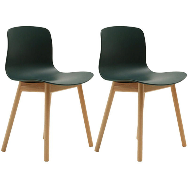 Contemporary Style Dining Armless Chair Wooden Dining Side Chair for Kitchen Blackish Green 2 Piece Set Natural Wood Clearhalo ' kitchen&dining_furn' 'Dining Chairs' 'Dining Tables & Seating' 'dining_chair' 'furn' 'furn_dining_chair' 'Furniture' 'furniture_dining_chair' 'Kitchen & Dining Furniture' 'kitchen' 3741753