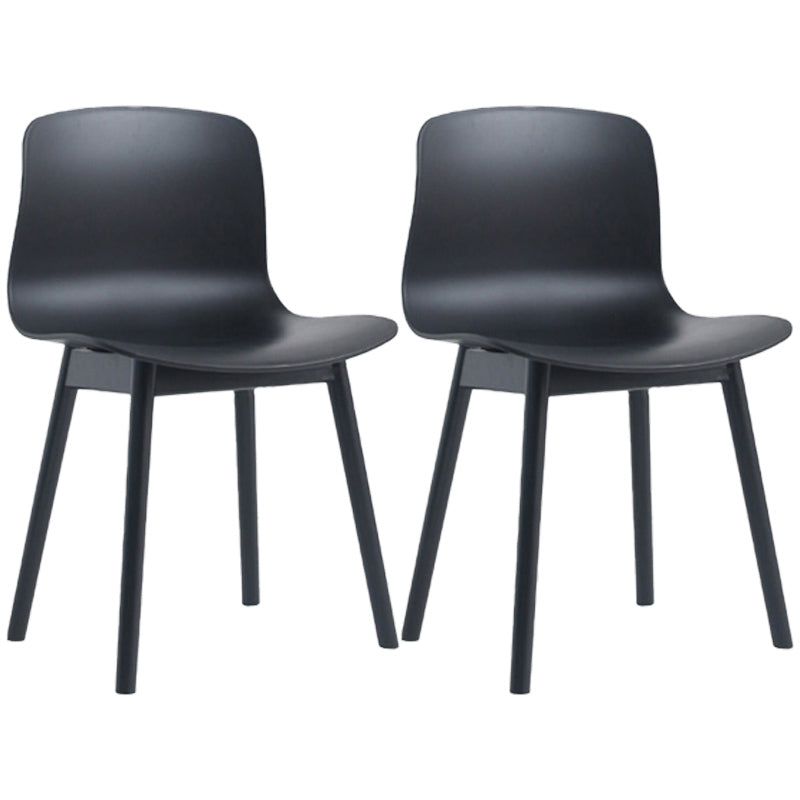 Contemporary Style Dining Armless Chair Wooden Dining Side Chair for Kitchen Black 2 Piece Set Black Clearhalo ' kitchen&dining_furn' 'Dining Chairs' 'Dining Tables & Seating' 'dining_chair' 'furn' 'furn_dining_chair' 'Furniture' 'furniture_dining_chair' 'Kitchen & Dining Furniture' 'kitchen' 3741758