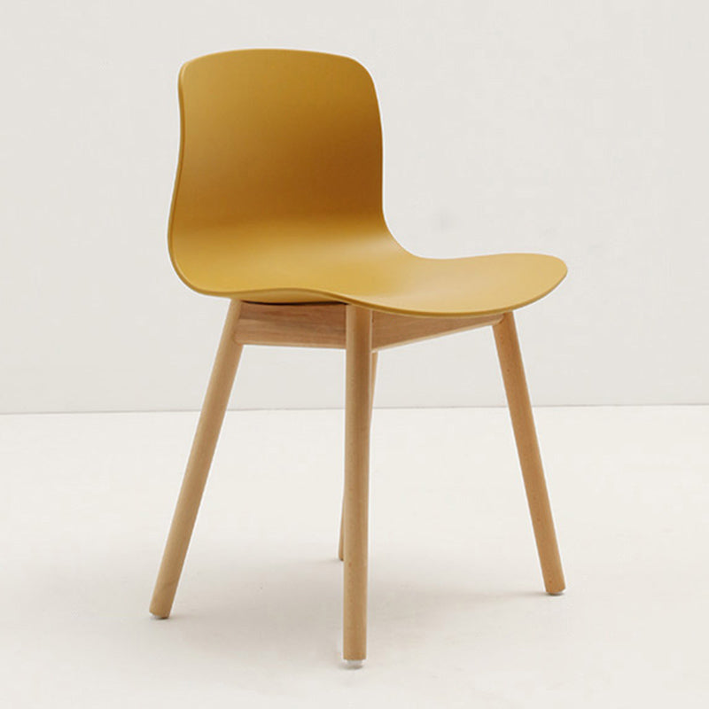 Contemporary Style Dining Armless Chair Wooden Dining Side Chair for Kitchen Yellow 1 Piece Natural Wood Clearhalo ' kitchen&dining_furn' 'Dining Chairs' 'Dining Tables & Seating' 'dining_chair' 'furn' 'furn_dining_chair' 'Furniture' 'furniture_dining_chair' 'Kitchen & Dining Furniture' 'kitchen' 3741762