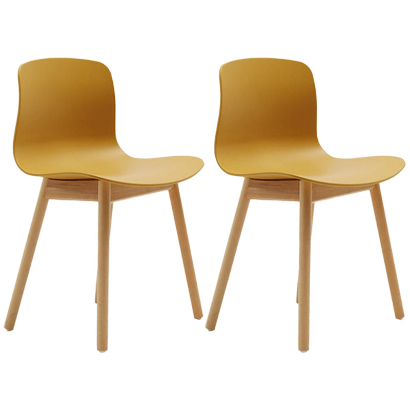 Contemporary Style Dining Armless Chair Wooden Dining Side Chair for Kitchen Yellow 2 Piece Set Natural Wood Clearhalo ' kitchen&dining_furn' 'Dining Chairs' 'Dining Tables & Seating' 'dining_chair' 'furn' 'furn_dining_chair' 'Furniture' 'furniture_dining_chair' 'Kitchen & Dining Furniture' 'kitchen' 3741764
