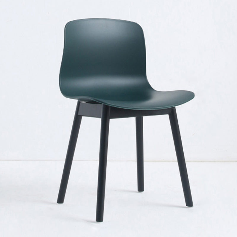 Contemporary Style Dining Armless Chair Wooden Dining Side Chair for Kitchen Blackish Green 1 Piece Black Clearhalo ' kitchen&dining_furn' 'Dining Chairs' 'Dining Tables & Seating' 'dining_chair' 'furn' 'furn_dining_chair' 'Furniture' 'furniture_dining_chair' 'Kitchen & Dining Furniture' 'kitchen' 3741767