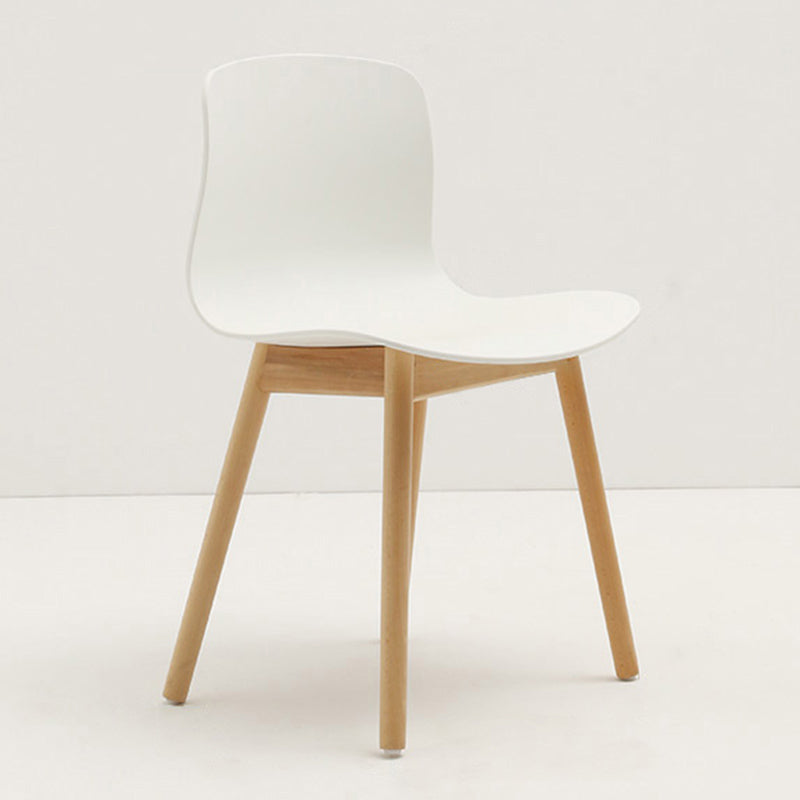 Contemporary Style Dining Armless Chair Wooden Dining Side Chair for Kitchen White 1 Piece Natural Wood Clearhalo ' kitchen&dining_furn' 'Dining Chairs' 'Dining Tables & Seating' 'dining_chair' 'furn' 'furn_dining_chair' 'Furniture' 'furniture_dining_chair' 'Kitchen & Dining Furniture' 'kitchen' 3741770