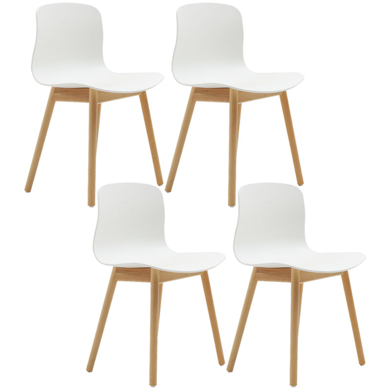 Contemporary Style Dining Armless Chair Wooden Dining Side Chair for Kitchen White 4 Piece Set Natural Wood Clearhalo ' kitchen&dining_furn' 'Dining Chairs' 'Dining Tables & Seating' 'dining_chair' 'furn' 'furn_dining_chair' 'Furniture' 'furniture_dining_chair' 'Kitchen & Dining Furniture' 'kitchen' 3741772