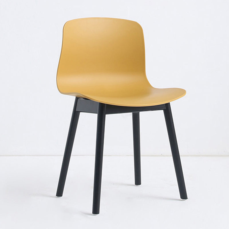 Contemporary Style Dining Armless Chair Wooden Dining Side Chair for Kitchen Yellow 1 Piece Black Clearhalo ' kitchen&dining_furn' 'Dining Chairs' 'Dining Tables & Seating' 'dining_chair' 'furn' 'furn_dining_chair' 'Furniture' 'furniture_dining_chair' 'Kitchen & Dining Furniture' 'kitchen' 3741773