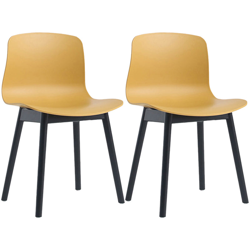 Contemporary Style Dining Armless Chair Wooden Dining Side Chair for Kitchen Yellow 2 Piece Set Black Clearhalo ' kitchen&dining_furn' 'Dining Chairs' 'Dining Tables & Seating' 'dining_chair' 'furn' 'furn_dining_chair' 'Furniture' 'furniture_dining_chair' 'Kitchen & Dining Furniture' 'kitchen' 3741774