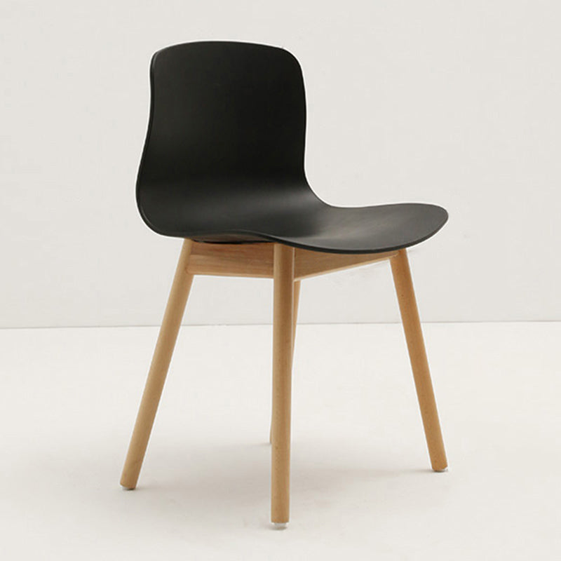 Contemporary Style Dining Armless Chair Wooden Dining Side Chair for Kitchen Black 1 Piece Natural Wood Clearhalo ' kitchen&dining_furn' 'Dining Chairs' 'Dining Tables & Seating' 'dining_chair' 'furn' 'furn_dining_chair' 'Furniture' 'furniture_dining_chair' 'Kitchen & Dining Furniture' 'kitchen' 3741776