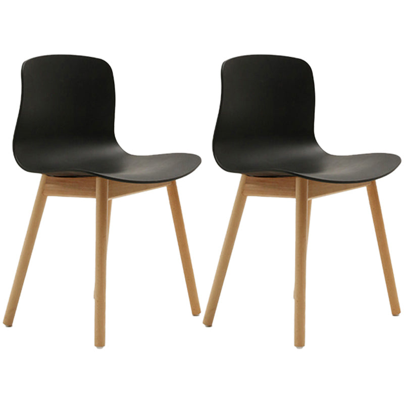 Contemporary Style Dining Armless Chair Wooden Dining Side Chair for Kitchen Black 2 Piece Set Natural Wood Clearhalo ' kitchen&dining_furn' 'Dining Chairs' 'Dining Tables & Seating' 'dining_chair' 'furn' 'furn_dining_chair' 'Furniture' 'furniture_dining_chair' 'Kitchen & Dining Furniture' 'kitchen' 3741777