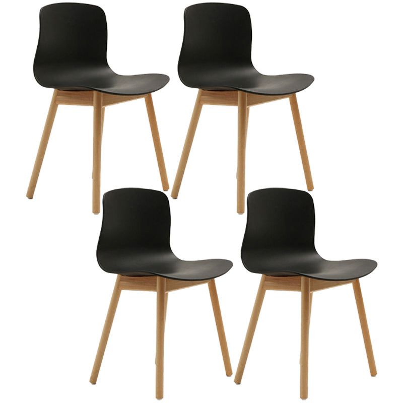Contemporary Style Dining Armless Chair Wooden Dining Side Chair for Kitchen Black 4 Piece Set Natural Wood Clearhalo ' kitchen&dining_furn' 'Dining Chairs' 'Dining Tables & Seating' 'dining_chair' 'furn' 'furn_dining_chair' 'Furniture' 'furniture_dining_chair' 'Kitchen & Dining Furniture' 'kitchen' 3741778