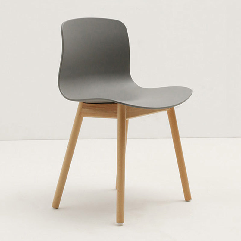 Contemporary Style Dining Armless Chair Wooden Dining Side Chair for Kitchen Grey 1 Piece Natural Wood Clearhalo ' kitchen&dining_furn' 'Dining Chairs' 'Dining Tables & Seating' 'dining_chair' 'furn' 'furn_dining_chair' 'Furniture' 'furniture_dining_chair' 'Kitchen & Dining Furniture' 'kitchen' 3741779