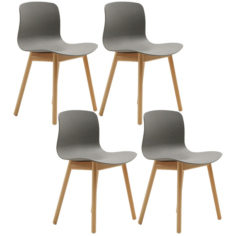 Contemporary Style Dining Armless Chair Wooden Dining Side Chair for Kitchen Grey 4 Piece Set Natural Wood Clearhalo ' kitchen&dining_furn' 'Dining Chairs' 'Dining Tables & Seating' 'dining_chair' 'furn' 'furn_dining_chair' 'Furniture' 'furniture_dining_chair' 'Kitchen & Dining Furniture' 'kitchen' 3741781