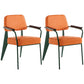 Open Back Dining Arm Chair Industrial Upholstered Armchairs with Metal Legs Orange Green Set of 2 Clearhalo ' kitchen&dining_furn' 'Dining Chairs' 'Dining Tables & Seating' 'dining_chair' 'Furniture' 'furniture_dining_chair' 'Kitchen & Dining Furniture' 'kitchen' 3741788