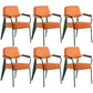 Open Back Dining Arm Chair Industrial Upholstered Armchairs with Metal Legs Orange Green Set of 6 Clearhalo ' kitchen&dining_furn' 'Dining Chairs' 'Dining Tables & Seating' 'dining_chair' 'Furniture' 'furniture_dining_chair' 'Kitchen & Dining Furniture' 'kitchen' 3741792