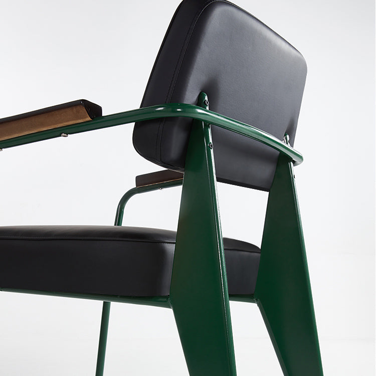 Open Back Dining Arm Chair Industrial Upholstered Armchairs with Metal Legs Clearhalo ' kitchen&dining_furn' 'Dining Chairs' 'Dining Tables & Seating' 'dining_chair' 'Furniture' 'furniture_dining_chair' 'Kitchen & Dining Furniture' 'kitchen' 3741793