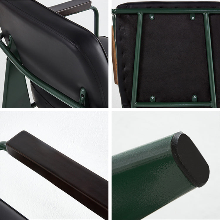 Open Back Dining Arm Chair Industrial Upholstered Armchairs with Metal Legs Clearhalo ' kitchen&dining_furn' 'Dining Chairs' 'Dining Tables & Seating' 'dining_chair' 'Furniture' 'furniture_dining_chair' 'Kitchen & Dining Furniture' 'kitchen' 3741796