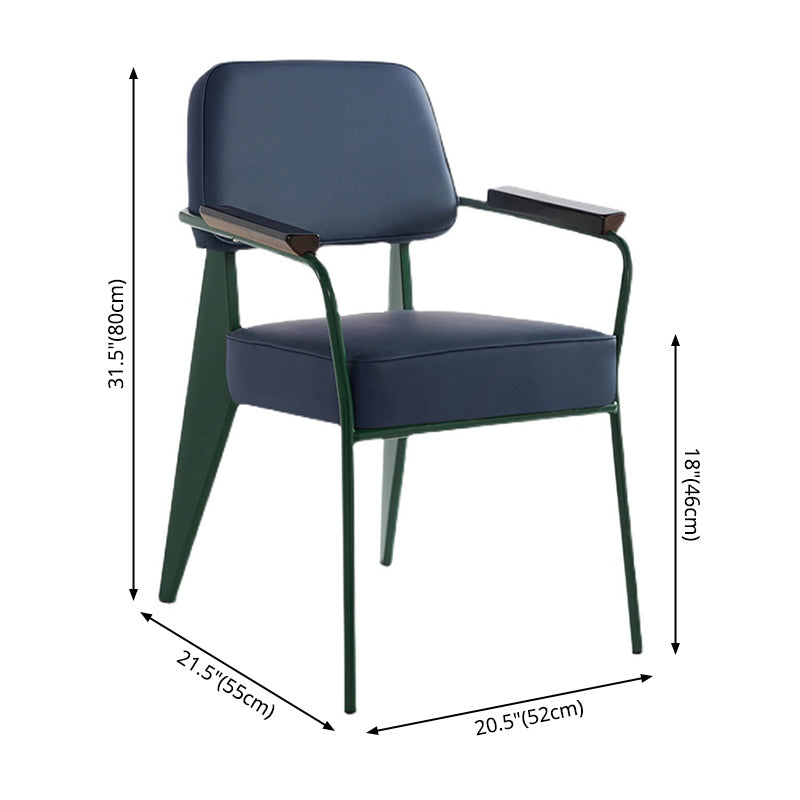 Open Back Dining Arm Chair Industrial Upholstered Armchairs with Metal Legs Clearhalo ' kitchen&dining_furn' 'Dining Chairs' 'Dining Tables & Seating' 'dining_chair' 'Furniture' 'furniture_dining_chair' 'Kitchen & Dining Furniture' 'kitchen' 3741800