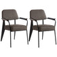 Open Back Dining Arm Chair Industrial Upholstered Armchairs with Metal Legs Grey Black Set of 2 Clearhalo ' kitchen&dining_furn' 'Dining Chairs' 'Dining Tables & Seating' 'dining_chair' 'Furniture' 'furniture_dining_chair' 'Kitchen & Dining Furniture' 'kitchen' 3741801