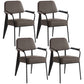 Open Back Dining Arm Chair Industrial Upholstered Armchairs with Metal Legs Grey Black Set of 4 Clearhalo ' kitchen&dining_furn' 'Dining Chairs' 'Dining Tables & Seating' 'dining_chair' 'Furniture' 'furniture_dining_chair' 'Kitchen & Dining Furniture' 'kitchen' 3741802