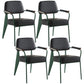 Open Back Dining Arm Chair Industrial Upholstered Armchairs with Metal Legs Black Green Set of 4 Clearhalo ' kitchen&dining_furn' 'Dining Chairs' 'Dining Tables & Seating' 'dining_chair' 'Furniture' 'furniture_dining_chair' 'Kitchen & Dining Furniture' 'kitchen' 3741808