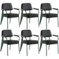 Open Back Dining Arm Chair Industrial Upholstered Armchairs with Metal Legs Black Green Set of 6 Clearhalo ' kitchen&dining_furn' 'Dining Chairs' 'Dining Tables & Seating' 'dining_chair' 'Furniture' 'furniture_dining_chair' 'Kitchen & Dining Furniture' 'kitchen' 3741809