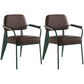 Open Back Dining Arm Chair Industrial Upholstered Armchairs with Metal Legs Dark Brown Green Set of 2 Clearhalo ' kitchen&dining_furn' 'Dining Chairs' 'Dining Tables & Seating' 'dining_chair' 'Furniture' 'furniture_dining_chair' 'Kitchen & Dining Furniture' 'kitchen' 3741810