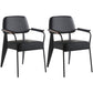 Open Back Dining Arm Chair Industrial Upholstered Armchairs with Metal Legs Black Black Set of 2 Clearhalo ' kitchen&dining_furn' 'Dining Chairs' 'Dining Tables & Seating' 'dining_chair' 'Furniture' 'furniture_dining_chair' 'Kitchen & Dining Furniture' 'kitchen' 3741813
