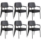 Open Back Dining Arm Chair Industrial Upholstered Armchairs with Metal Legs Black Black Set of 6 Clearhalo ' kitchen&dining_furn' 'Dining Chairs' 'Dining Tables & Seating' 'dining_chair' 'Furniture' 'furniture_dining_chair' 'Kitchen & Dining Furniture' 'kitchen' 3741815