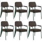 Open Back Dining Arm Chair Industrial Upholstered Armchairs with Metal Legs Grey Green Set of 6 Clearhalo ' kitchen&dining_furn' 'Dining Chairs' 'Dining Tables & Seating' 'dining_chair' 'Furniture' 'furniture_dining_chair' 'Kitchen & Dining Furniture' 'kitchen' 3741818