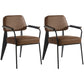Open Back Dining Arm Chair Industrial Upholstered Armchairs with Metal Legs Coffee Black Set of 2 Clearhalo ' kitchen&dining_furn' 'Dining Chairs' 'Dining Tables & Seating' 'dining_chair' 'Furniture' 'furniture_dining_chair' 'Kitchen & Dining Furniture' 'kitchen' 3741819