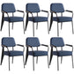 Open Back Dining Arm Chair Industrial Upholstered Armchairs with Metal Legs Blue Black Set of 6 Clearhalo ' kitchen&dining_furn' 'Dining Chairs' 'Dining Tables & Seating' 'dining_chair' 'Furniture' 'furniture_dining_chair' 'Kitchen & Dining Furniture' 'kitchen' 3741824