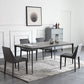 Modern Metal Frame Style Sintered Stone Rectangular Dining Table Set with 4 Legs Base Clearhalo 'Dining Room Sets' 'Dining Tables & Seating' 'dining_room_set' 'furn' 'furn_dining_room_set' 'Furniture' 'furniture_dining_room_set' 'Kitchen & Dining Furniture' 'kitchen&dining_furn' 'kitchen' 3754793