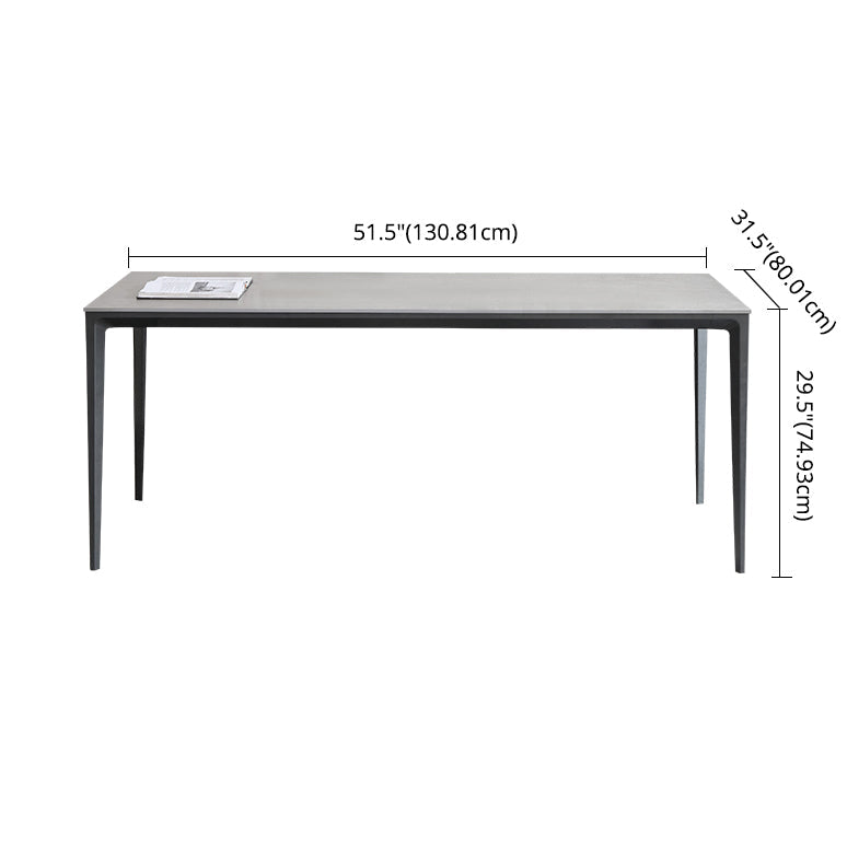 Modern Metal Frame Style Sintered Stone Rectangular Dining Table Set with 4 Legs Base Clearhalo 'Dining Room Sets' 'Dining Tables & Seating' 'dining_room_set' 'furn' 'furn_dining_room_set' 'Furniture' 'furniture_dining_room_set' 'Kitchen & Dining Furniture' 'kitchen&dining_furn' 'kitchen' 3754799