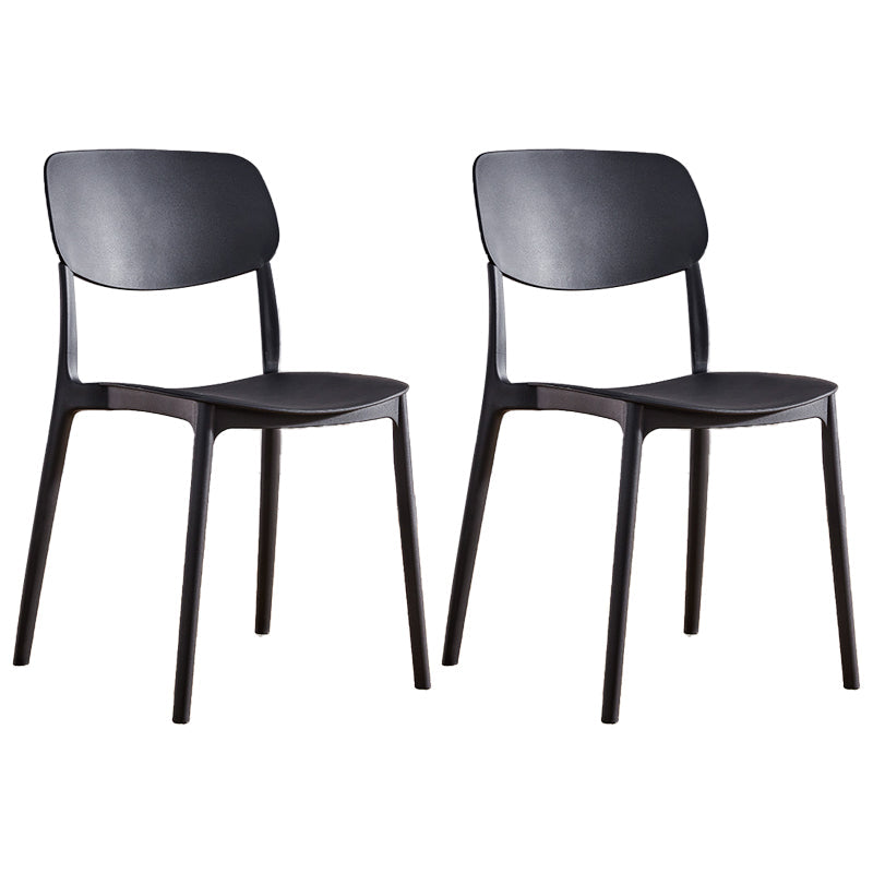 Contemporary Plastic Dining Chair Open Back Dining Side Chair for Kitchen Black 2 Piece Set Clearhalo ' kitchen&dining_furn' 'Dining Chairs' 'Dining Tables & Seating' 'dining_chair' 'furn' 'furn_dining_chair' 'Furniture' 'furniture_dining_chair' 'Kitchen & Dining Furniture' 'kitchen' 3754807