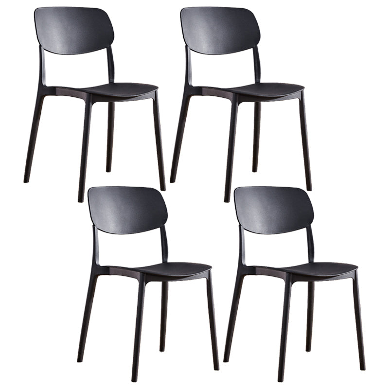 Contemporary Plastic Dining Chair Open Back Dining Side Chair for Kitchen Black 4 Piece Set Clearhalo ' kitchen&dining_furn' 'Dining Chairs' 'Dining Tables & Seating' 'dining_chair' 'furn' 'furn_dining_chair' 'Furniture' 'furniture_dining_chair' 'Kitchen & Dining Furniture' 'kitchen' 3754810