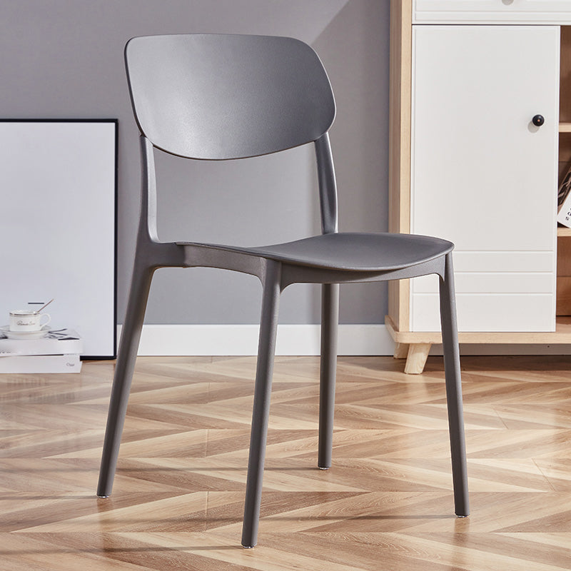 Contemporary Plastic Dining Chair Open Back Dining Side Chair for Kitchen Grey 1 Piece Clearhalo ' kitchen&dining_furn' 'Dining Chairs' 'Dining Tables & Seating' 'dining_chair' 'furn' 'furn_dining_chair' 'Furniture' 'furniture_dining_chair' 'Kitchen & Dining Furniture' 'kitchen' 3754811
