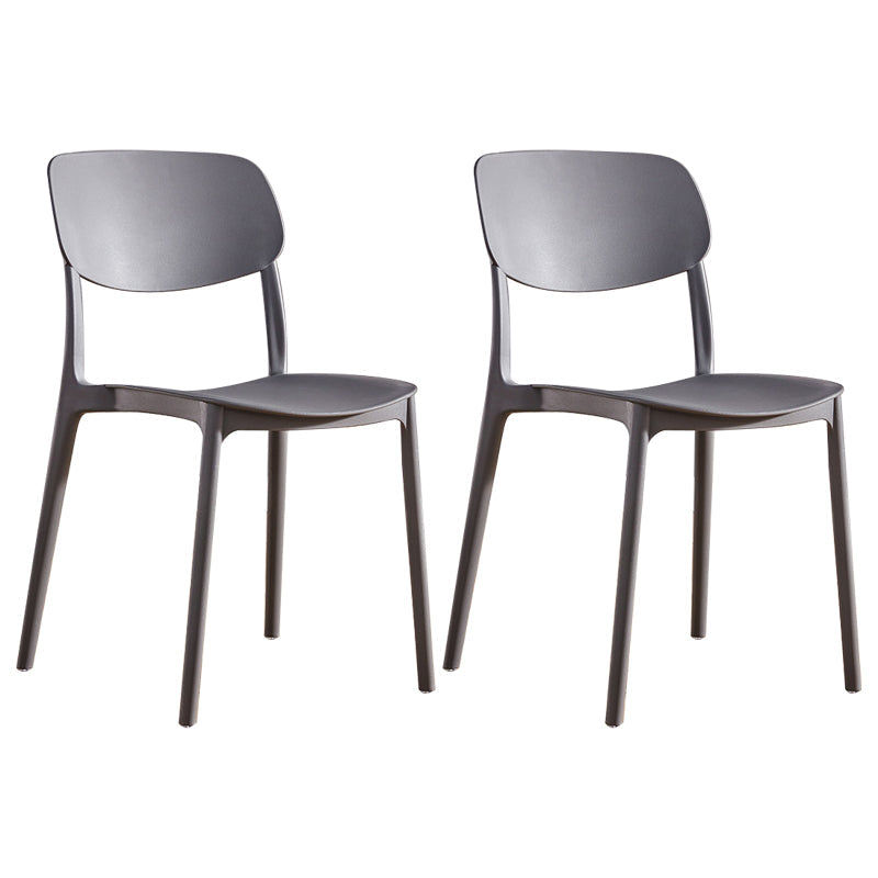 Contemporary Plastic Dining Chair Open Back Dining Side Chair for Kitchen Grey 2 Piece Set Clearhalo ' kitchen&dining_furn' 'Dining Chairs' 'Dining Tables & Seating' 'dining_chair' 'furn' 'furn_dining_chair' 'Furniture' 'furniture_dining_chair' 'Kitchen & Dining Furniture' 'kitchen' 3754814
