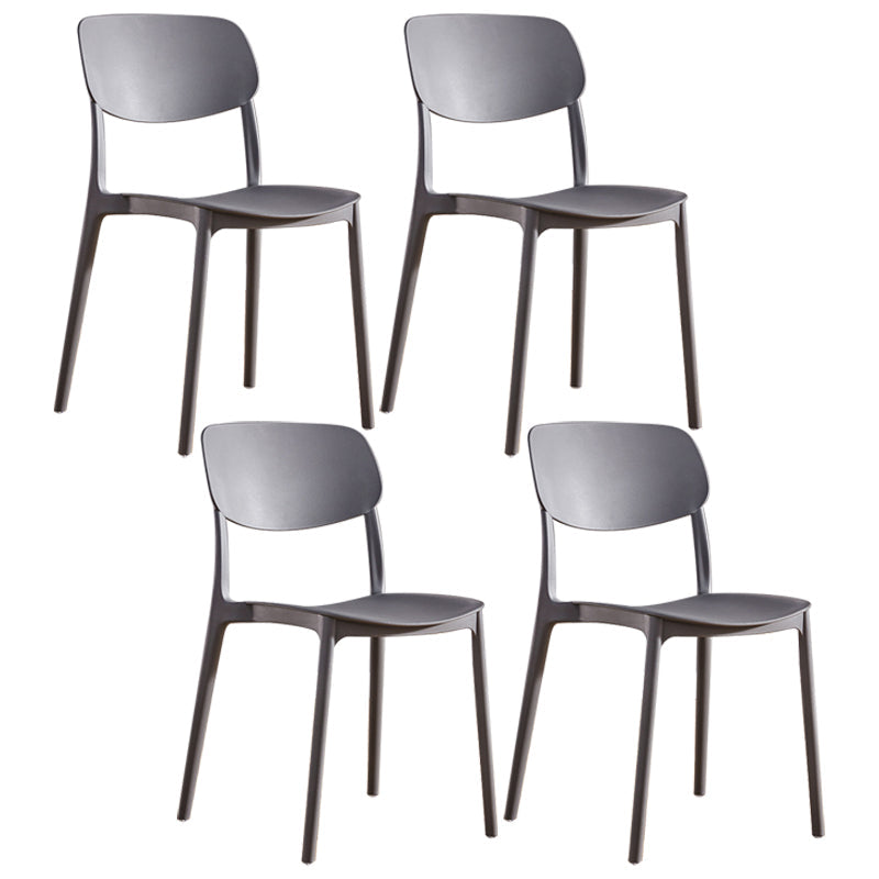 Contemporary Plastic Dining Chair Open Back Dining Side Chair for Kitchen Grey 4 Piece Set Clearhalo ' kitchen&dining_furn' 'Dining Chairs' 'Dining Tables & Seating' 'dining_chair' 'furn' 'furn_dining_chair' 'Furniture' 'furniture_dining_chair' 'Kitchen & Dining Furniture' 'kitchen' 3754815
