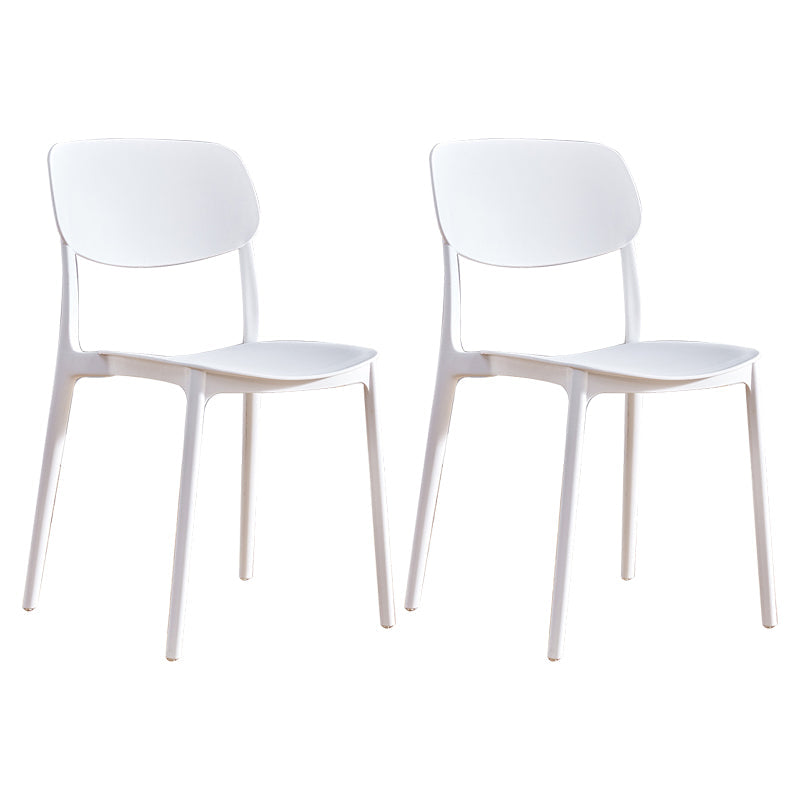 Contemporary Plastic Dining Chair Open Back Dining Side Chair for Kitchen White 2 Piece Set Clearhalo ' kitchen&dining_furn' 'Dining Chairs' 'Dining Tables & Seating' 'dining_chair' 'furn' 'furn_dining_chair' 'Furniture' 'furniture_dining_chair' 'Kitchen & Dining Furniture' 'kitchen' 3754820