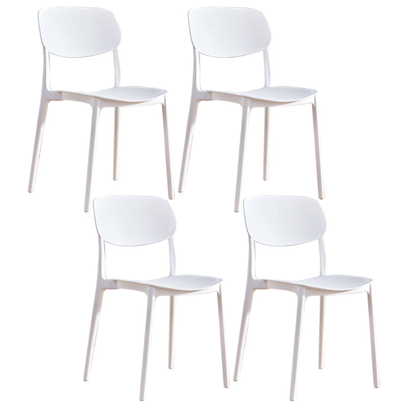 Contemporary Plastic Dining Chair Open Back Dining Side Chair for Kitchen White 4 Piece Set Clearhalo ' kitchen&dining_furn' 'Dining Chairs' 'Dining Tables & Seating' 'dining_chair' 'furn' 'furn_dining_chair' 'Furniture' 'furniture_dining_chair' 'Kitchen & Dining Furniture' 'kitchen' 3754822