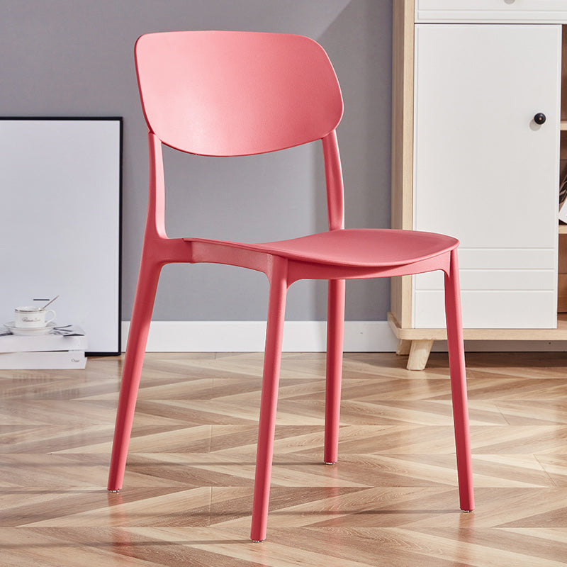 Contemporary Plastic Dining Chair Open Back Dining Side Chair for Kitchen Red 1 Piece Clearhalo ' kitchen&dining_furn' 'Dining Chairs' 'Dining Tables & Seating' 'dining_chair' 'furn' 'furn_dining_chair' 'Furniture' 'furniture_dining_chair' 'Kitchen & Dining Furniture' 'kitchen' 3754823